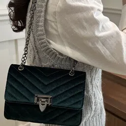 StyleCast Geometric PU Sling Bag with Quilted image 3