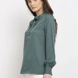 HERE&NOW Women Teal Polyester Top image 3