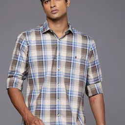 Louis Philippe Sport Slim Fit Checked Pure Cotton Casual Shirt-picture-19