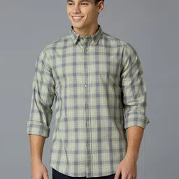 Reid & Taylor Men India Slim Fit Spread Collar Tartan Checked Cotton Casual Shirt-picture-26