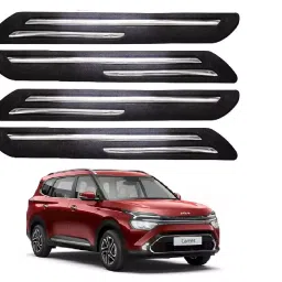 SCA Rubber Car Side Bumper Protector Guard with Double Chrome Strip for Kia Carens All Model Black (Set of 4)-picture-15