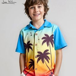 arias by lara dutta Arias Rayon Woven Half Sleeves Tropical Theme Printed Shirt - Multicolor-picture-2