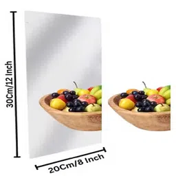 SKB Square Flexible Acrylic Mirror Sheets Self Adhesive Non-Glass Mirror Tiles Mirror Stickers for Home Wall Decor - (Pack of 2) image 3