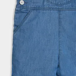 Mi Arcus 100% Cotton Koala Bear Face Embroidered Denim Dungaree - Blue image 5