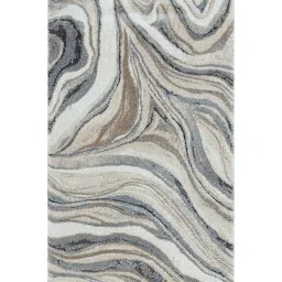 OBSESSIONS Machine Made Abstract Bedside Runner - Grey (2.5 x 5 Feet) image 2