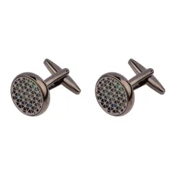 The Tie Hub Gunmetal Grey Round Cufflinks-picture-18