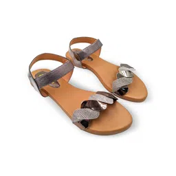 ZaHu Women Open Toe Flats with Laser Cuts-picture-16