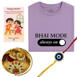 Anouk Evil Eye Rakhi Combo Thali & T Shirt-picture-20
