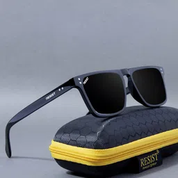 RESIST EYEWEAR Unisex Square Sunglasses with UV Protected Lens CALEB BLACK BLACK 1-picture-36