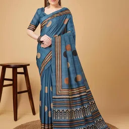 DIVASTRI Polka Dot Silk Blend Banarasi Saree-image-16