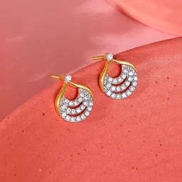 GIVA Women Gold Moonbeam Diamond Earrings-image-46