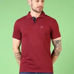 V-Mart Men Solid Polo Collar Cotton T-shirt-picture-28