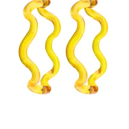 ZULKA Set of 2 Yellow Spiral Crystal Glass Bangles image 2