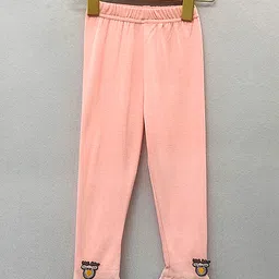 Kookie Kids Full Length Leggings Reindeer Embroidery - Pink-image-23