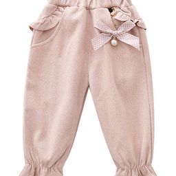Kookie Kids Full Length Lounge Pant Bow Applique - Pink-picture-20