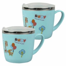 fab n funky Mug with Lid Giraffe Print Light Blue - 240 ml pack of 2-picture-48