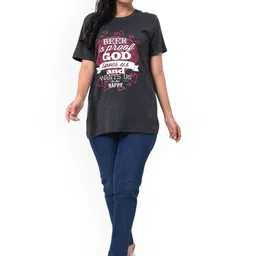 RANGRIWAZ Typography Printed Round Neck Short Sleeves Cotton T-shirt image 5