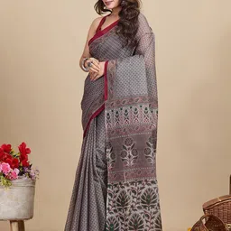 SHANVIKA Floral Printed Pure Cotton Saree image 2