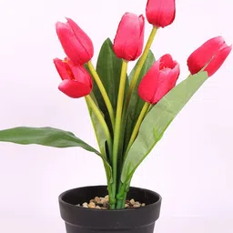 Home Bloom Pink 1 Pieces Artificial Flower With Pot image 4