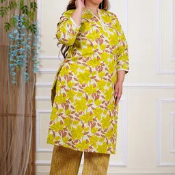 KALINI Women Floral Printed Regular Kurta with Palazzos image 4