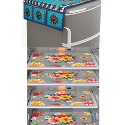 LooMantha Printed Pack of 5 Refrigerator covers & fridge mats Set-picture-11