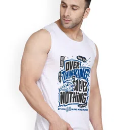 SLOWLORIS Pack Of 2 Graphic Printed Round Neck Sleeveless Cotton Gym Vests image 5