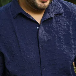 Instafab Plus Plus Size Comfort Floral Embroidered Spread Collar Casual Shirt image 3