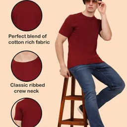 Moda Rapido Pack Of 2 Round Neck Short Sleeves Cotton T-shirt image 2