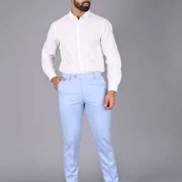 MANCREW Men Smart Regular Fit Easy Wash Cotton Formal Trousers image 3
