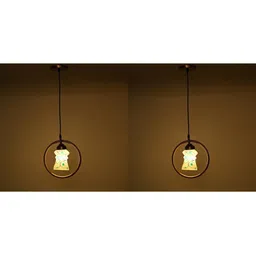 1ST TIME White & Green 2 Pieces Textured Bell Ceiling Lamp-picture-17
