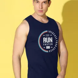 WOOSTRO 2-Pc Printed Odour-Free Cotton Innerwear Vests VWS26(HARD YELLOW)(RUN NAVY) image 5