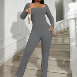 HERE&NOW Women Knitted Full Sleeves Basic Jumpsuit-picture-37