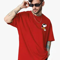UNIQSOME Men Snoopy Graphic Printed Round Neck Cotton Oversized T-shirt-picture-34