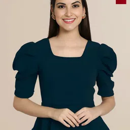 Mast & Harbour Pack Of 2 Women Puff Sleeve Peplum Top-picture-18