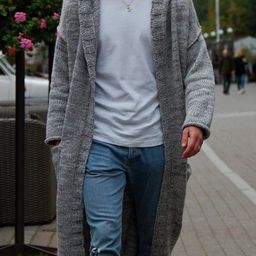HERE&NOW Men Ribbed Longline Cardigan-picture-15