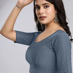 trendmalls TrendmallsWomen Self Design Stretchable Saree Blouse image 4