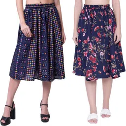 manat diva Women Printed A-line Multicolor Skirt image 1
