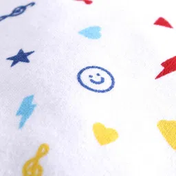 Babyhug 100% Cotton Cap Multi Print White - Diameter 11 cm image 3