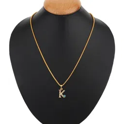 Janki Retails Unisex Stainless Steel Artificial Stones Studded Quirky Pendant With Chain image 2