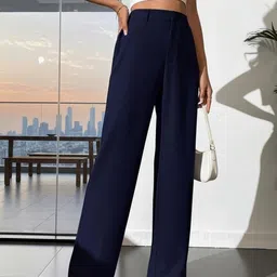 COVZ Women Smart Loose Fit High-Rise Easy Wash Trousers-picture-19