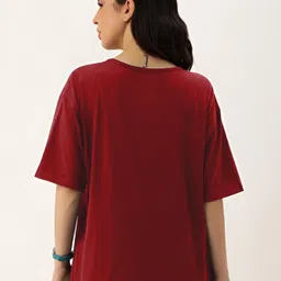 AUSK Women Graphic Printed Drop-Shoulder Sleeves T-shirt-image-0