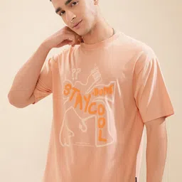 HIGHLANDER Men Printed V-Neck Extended Sleeves Raw Edge T-shirt-picture-46