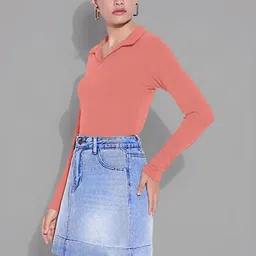 Maheshvi Women Solid Shirt Collar Full Sleeves Top image 3