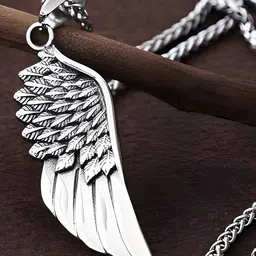 P. R. PRINTS Silver-Plated Stainless Steel Angel Wing Pendant With Chain-picture-20