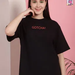 Tromko Women Pack of 2 Graphic Printed Round Neck Cotton Oversized T-shirts-picture-36