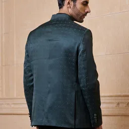Tasva Self Design Mandarin Collar Jodhpuri Blazer image 3