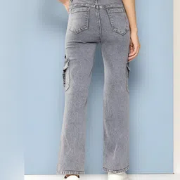 BAESD Women Straight Fit Mid-Rise Light Fade Stretchable Denim Jeans-image-2