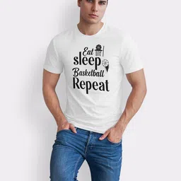 Seekbuylove Men Bio Finish Typography Printed Round Neck Pure Cotton T-shirt image 5