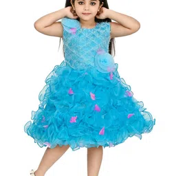 CHANDRIKA Kids-Girls Viscose Rayon Fit and Flare Dress-picture-16