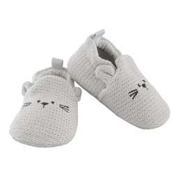 Baby Moo Knitted Kitten Design Booties - Grey image 5